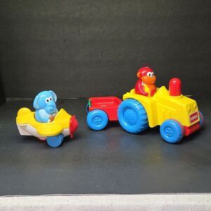 Vintage Hasbro Playskool Tractor/wagon, FP Plane and 2 Zoo Zoo shakers